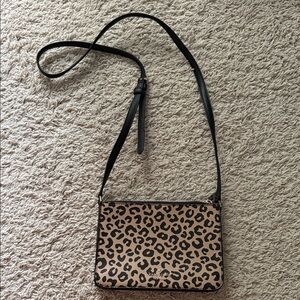 Kate Spade Tan and Black Animal Print Crossbody Bag